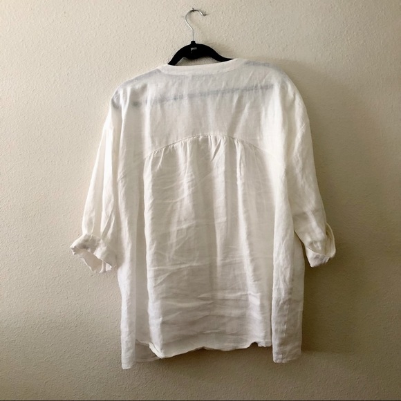 Zara White Linen Blouse - Picture 4 of 4